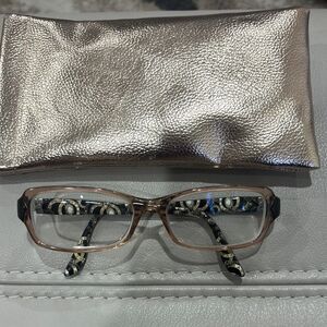 Bvlgari 4051-B glasses frames - transparent front, jeweled arms / sides
